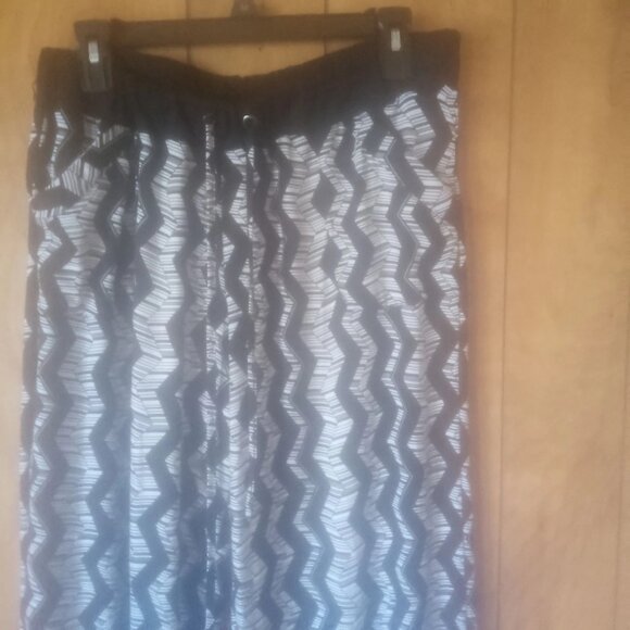 Robert Louis Women's Black White Elastic Waist Pockets Pants Size L - Picture 3 of 4